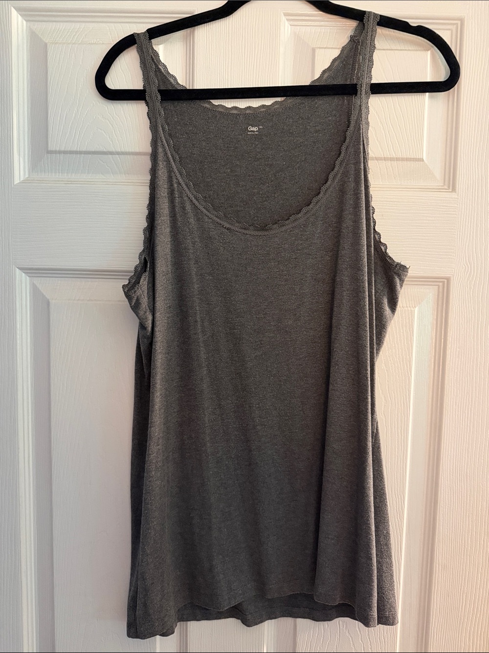GAP Charcoal Lace-Trim Tank Top